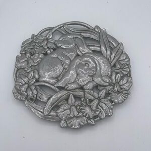 Arthur Court 1995 Bunnies Rabbit Vintage Serving Trivet